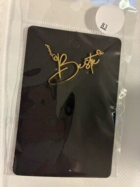 Gold 'Bestie' Script Name Necklace - Women Jewelry